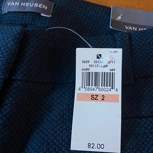 NWT Van Heusen size 2 short teal blue/black gorgeous pants - Picture 3 of 6
